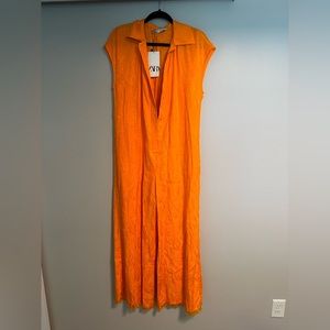 Zara size medium orange jumpsuit
